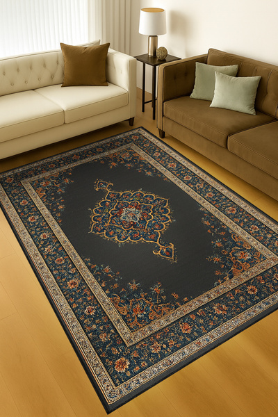 Rugs Modern Halı MOSSO Διακοσμητικό χαλί vintage με υφαντό σχέδιο σε ακανόνισ...