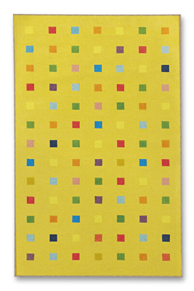 Rugs Modern Halı MOSSO Κίτρινο Καρό Σχέδιο Διακοσμητικό Χαλί mosso550