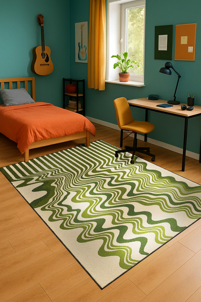 Rugs Modern Halı Διακοσμητικό χαλί με θεματικό σχέδιο και διάσπαρτες λωρίδες ...