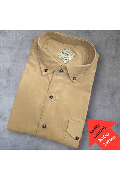 EREN STYLE Cămașă cu mânecă lungă, 100% bumbac, catifelată, anti-transpirație...