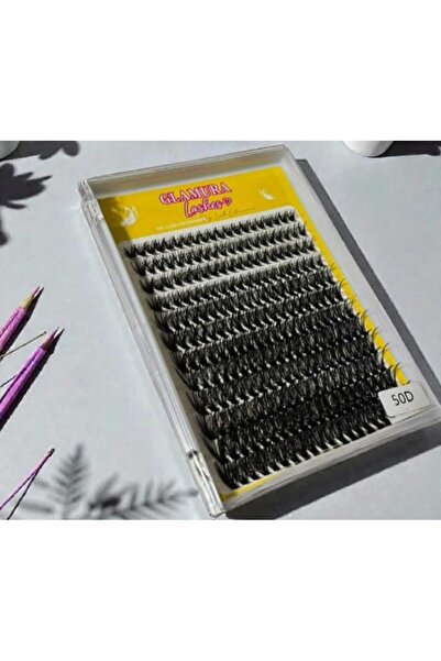 Glamura Lashes False Eyelashes Tufts – Silk Extensions, Model 50D, Easy Application