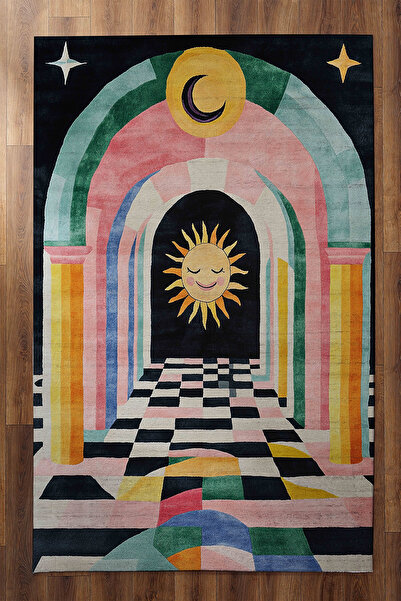 Rugs Modern Halı النعيم الأعمدة الملونة الشمس الشطرنج أحسب الحديثة الملونة المنسوجة قاعدة ديكور غرفة المعيشة السجاد 912