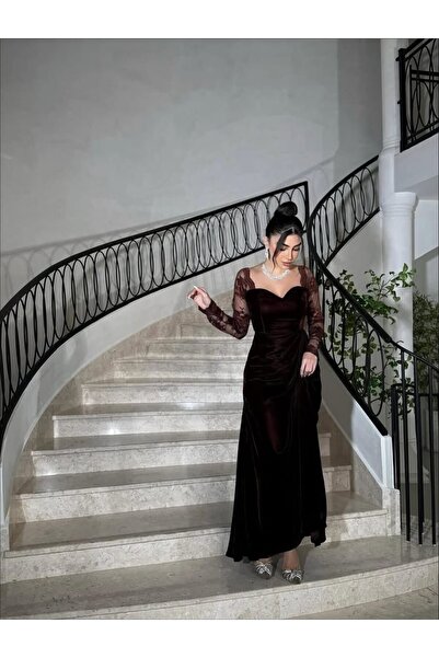 Thara Elegant brown evening dress