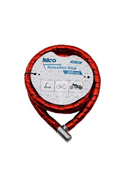 MericLine Red Motor Bike Lock 22 mm X 200 cm