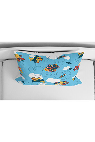 Home Airplane Patterned 3D Digital Printed Single Size Sheetless Children's Duvet Cover Set Sleeping Set