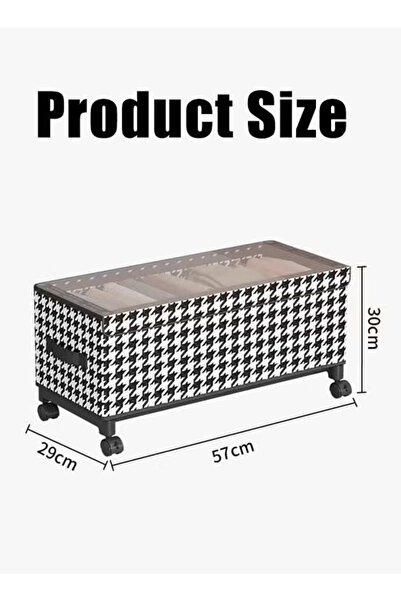 Generic Under-bed storage box with wheels and handle, transparent window, foldable and large capacity