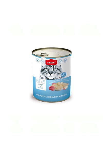 Lienza لينسن علب للقطط لحم ضان مع التفاح في الجيلي 375ج