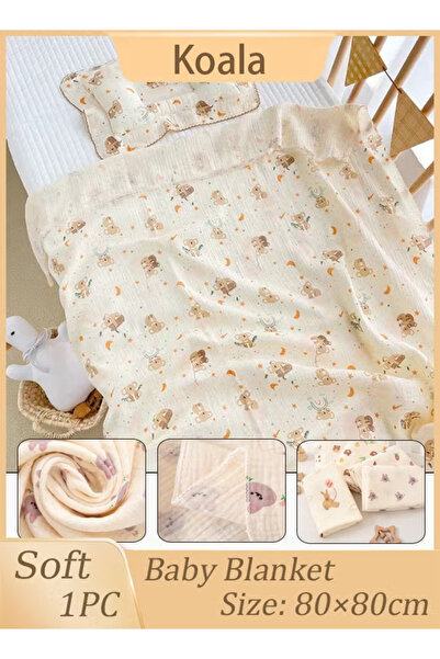 Generic Double-layer gauze baby blanket, cotton swaddle, soft and silky gauze