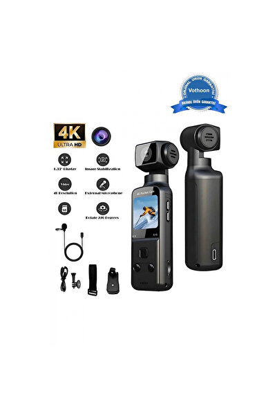 Genel Markalar 4k Ultra Hd 270° Döndürülebilir Su Geçirmez Wifi Vlog Spor Ve ...