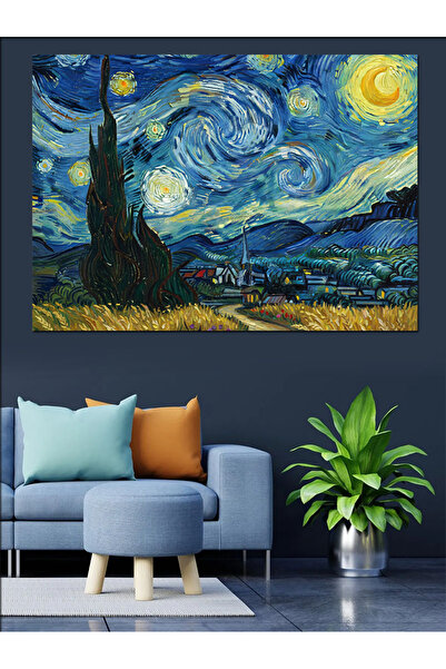 KanvasSepeti Van Gogh Starry Pictură în ulei de înaltă calitate texturat Canv...