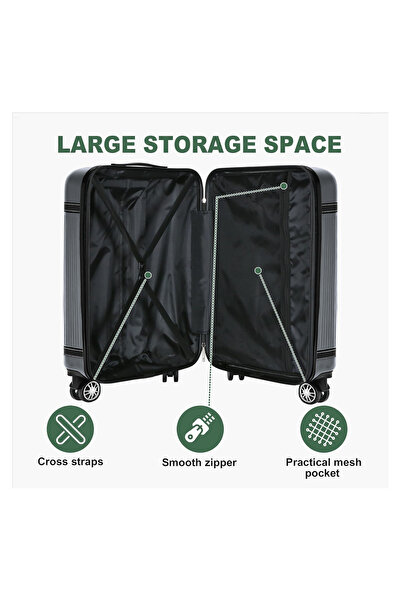 AZZHAAR Luggage Set 3-piece Hard Shell Suitcase TSA Lock with Universal Wheels ABS Durable Upright Luggage