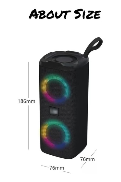 Generic Bluetooth Speaker Wireless Speaker 4 Ω 5W+5W with Bluetooth 5.0 Deep Bass RGB Lights 3-4H Playtime
