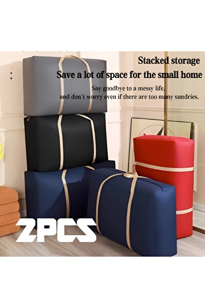 Generic 2pcs 60L Oversized Storage bag Moving Bags Clothes Storage Organizers Foldable space-saving bags