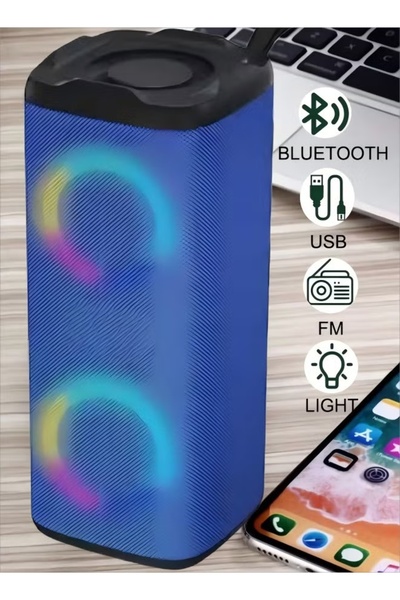 Generic Bluetooth Speaker Wireless Speaker 4 Ω 5W+5W with Bluetooth 5.0 Deep Bass RGB Lights 3-4H Playtime