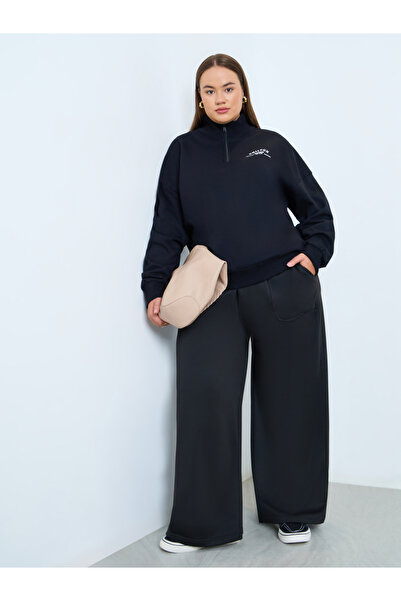 Styli Plus Size Wide Leg Knit Joggers
