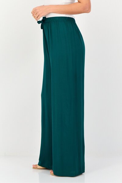 Happiness İstanbul Women Regular Fit Plain Palazzo Pants, Green