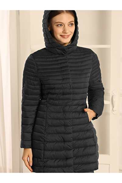 Take Two By Styli Plus Size Longline Quilted Padded Coat with Hood