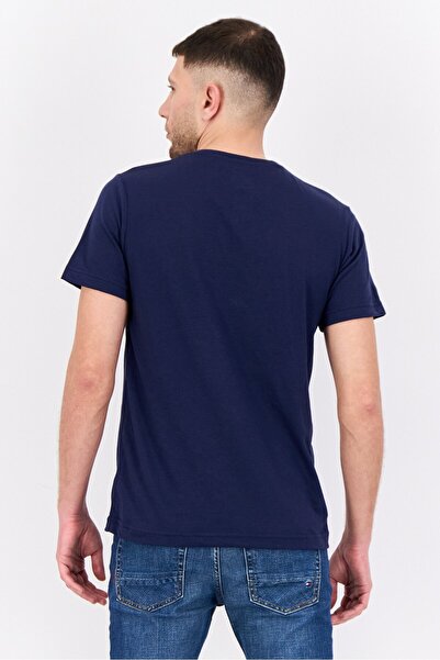 Disney Men Crew Neck Short Sleeve Mickey Holiday Santa T-Shirt, Navy