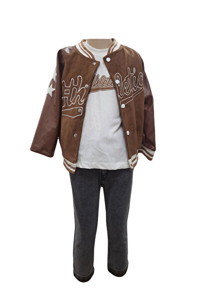 fantasialand Compleu baieti jacheta 3 piese, HTCB 113, culoare maro