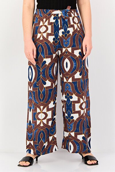 Happiness İstanbul Women Regular Fit Allover Print Straight Leg Pants, Multicolor