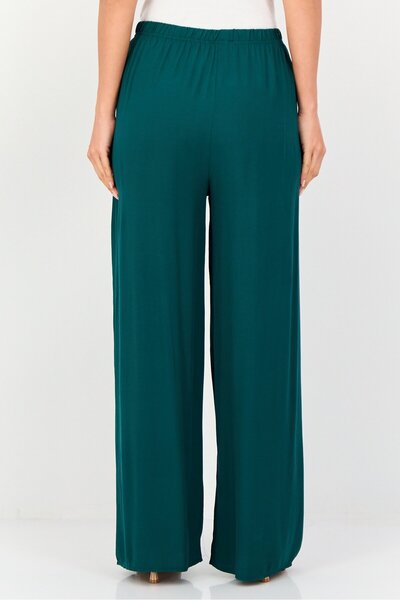 Happiness İstanbul Women Regular Fit Plain Palazzo Pants, Green