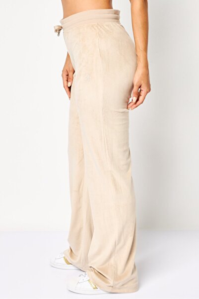 Juicy Couture Women Velvet Straight Pants, Beige