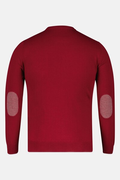 Harmont & Blaine Men Ribbed Neck Embroidered Logo Sweater, Maroon