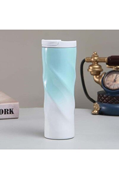 Arabest كوب حراري من الفولاذ المقاوم للصدأ باللونين الأزرق والأبيض المتدرج، م...