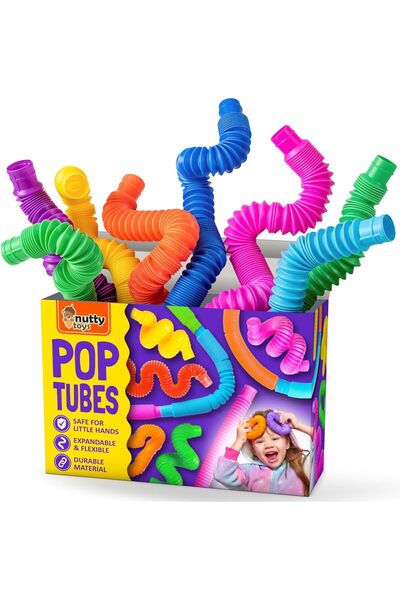 Generic 8 Pack Pop Tubes Sensory Fidget Toys Stretch Pull Connect Educational Pipe for Kids Autism Stress