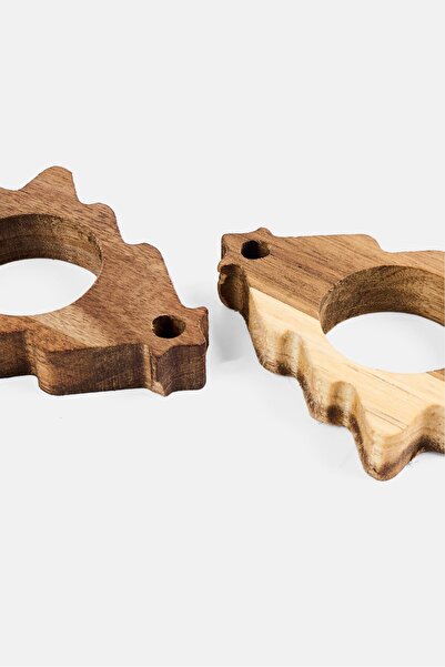 Muy Mucho 2 Pack Wooden Napkin Holders, Brown