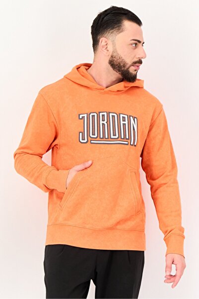 Nike هودي رجالي رياضي بأكمام طويلة مناسب للأنشطة الخارجية، برتقالي