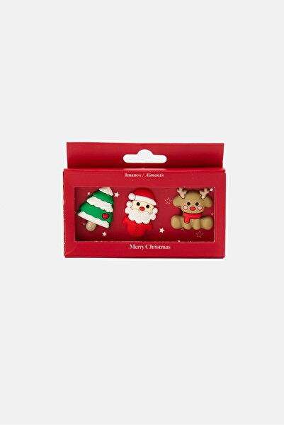 Muy Mucho مجموعة من 3 قطع مغناطيس عيد الميلاد