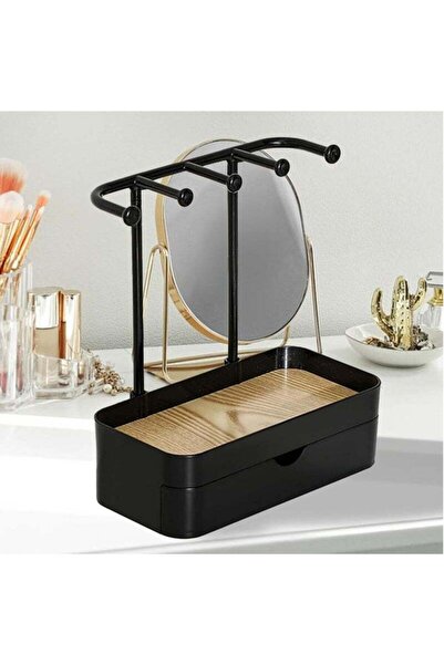 Arabest حامل عرض قلادات أسود - مع أدراج، لطاولة الزينة وغرفة النوم