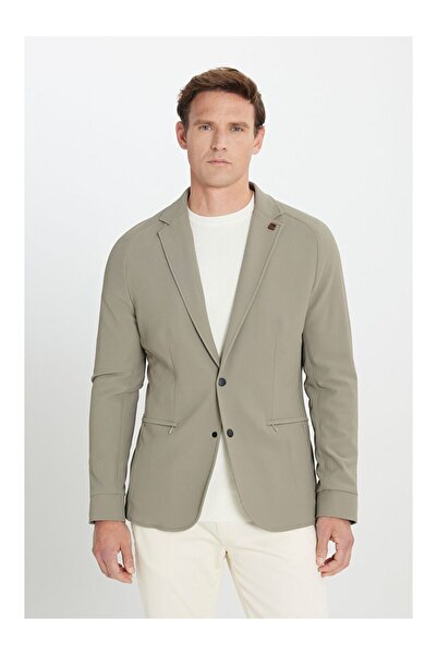 LC Waikiki Men's Mink Slim Fit Slim Fit Mono Collar Suit Jacket with Zipper P...