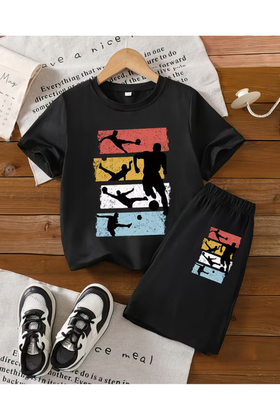 CACTUS COLLECTION Futbolcu Printed Shorts T-Shirt Set