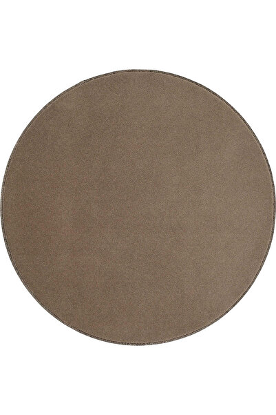 Cool Halı Monet Vizon Kahverengi Düz Renk Kalın Yuvarlak Halı Parlak Dokulu O...