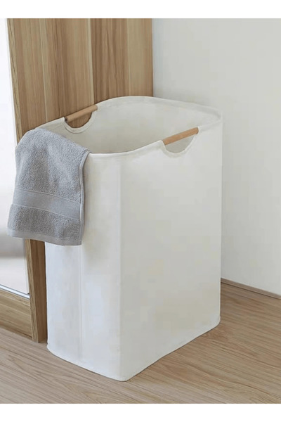 Youhe 2pcs, Pure white dirty clothes basket size S and L, Handheld Foldable L...