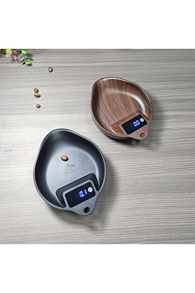 Songyang Qihang ميزان قهوة رقمي صغير محمول قابل لإعادة الشحن بمنفذ USB من النوع C بسعة 1 كجم و0.1 جرام، مصنوع من خشب الجوز، مزود بالوقت