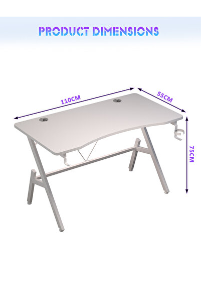 DASEN Gaming Desk with Carbon Fiber Desktop (110x55x75 cm)