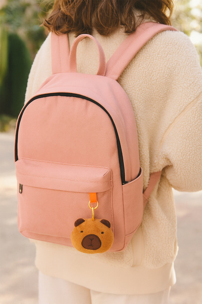 Ecrou Mood Capybara Plush Charm 15 cm Brown-Pink