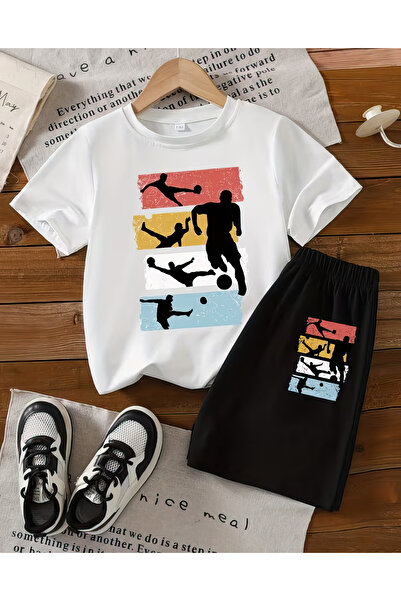 CACTUS COLLECTION SET DE TRIOCURI, PANTALONI SCURTI CU PRINT FOTBALIST