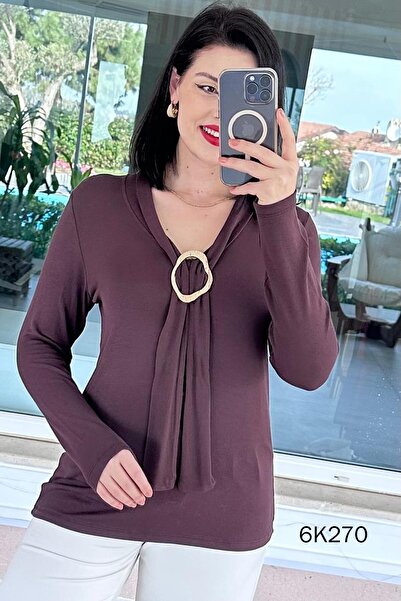 İnce Topuk Strawberry Blouse with Buckle Tie 6K270