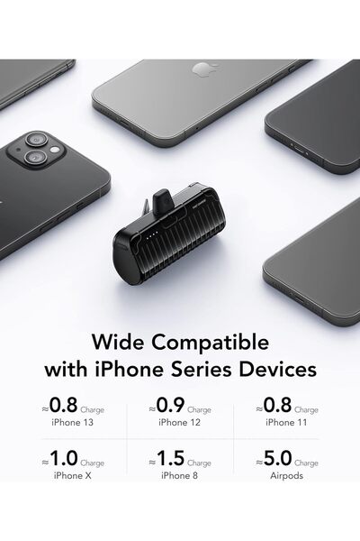 Veger Mini Power Bank 5000mAh 20W PD QC3.0 USB-C Portable Charger with Foldable Stand - Black