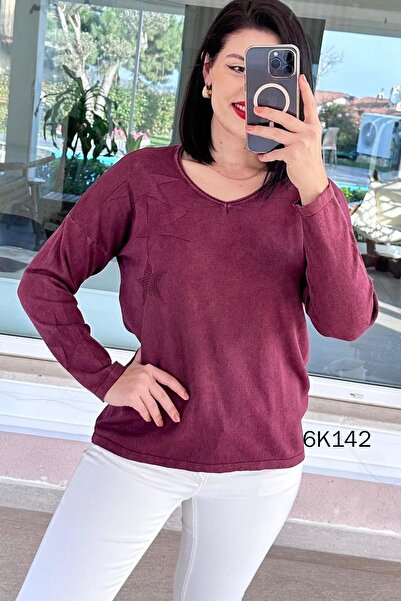 İnce Topuk Starry Cotton Knitwear Blouse 6K142
