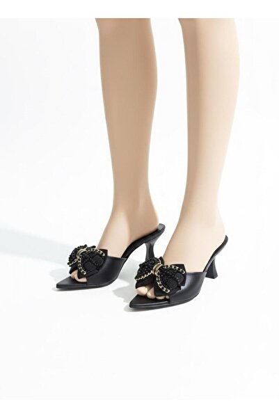 Aldina Nucci Women's Classic Bow Heeled Slippers