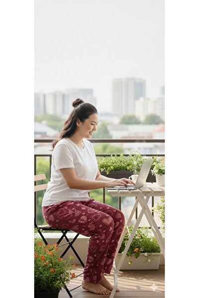 ŞERİCE Women's Plus Size Suede Pajama Bottoms (Size Measurements Are in the Description)