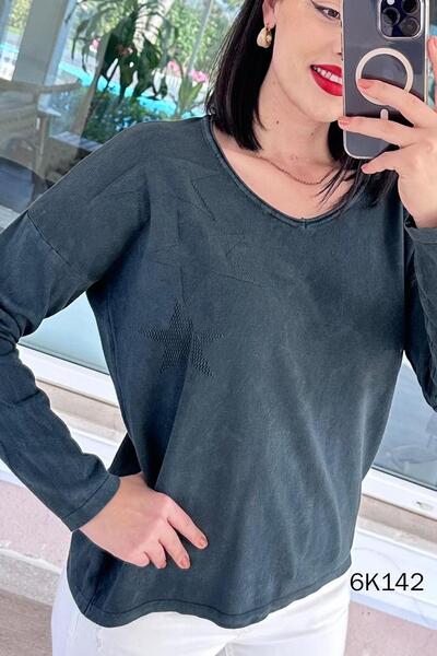 İnce Topuk Starry Cotton Knitwear Blouse 6K142