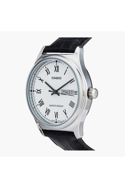 Casio Women's Black Analog Leather Strap Watch -LTP-V006L-7BUDF