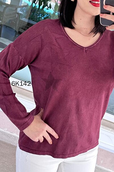 İnce Topuk Starry Cotton Knitwear Blouse 6K142