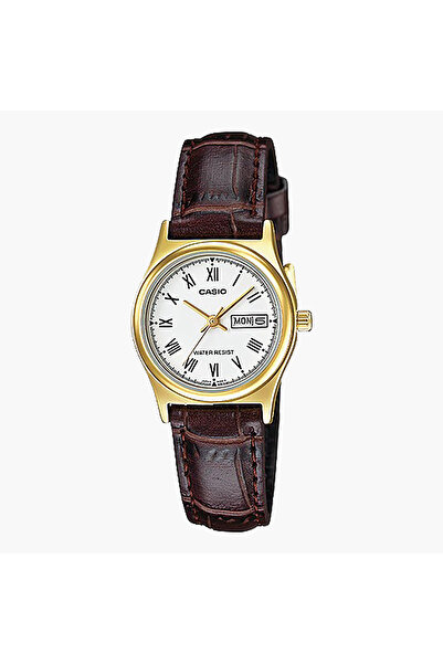 Casio Women's Brown Analog Leather Strap Watch -LTP-V006GL-7BUDF